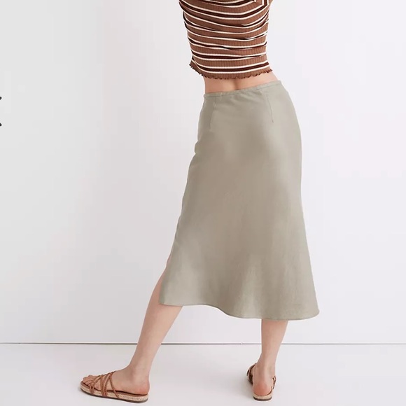 Madewell | Drawstring midi slip skirt size 2 - Picture 3 of 6
